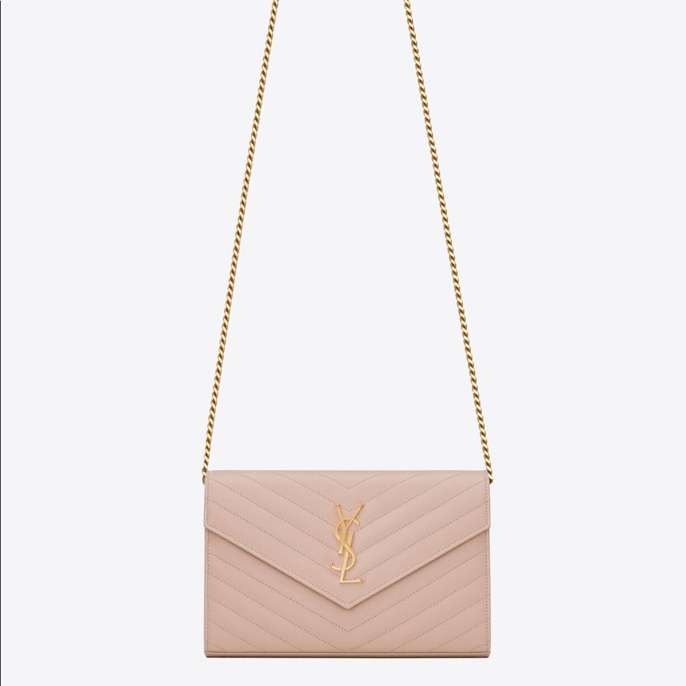 YSL Saint Laurent Cassandre matelasse wallet on chain